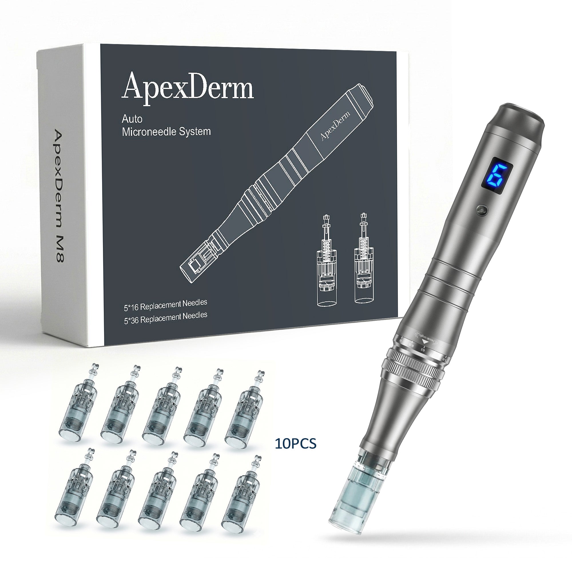 Microneedle Derma Roller Pen for Home Use - Microneedle Skin Care Tool for Men Women Home Use M8